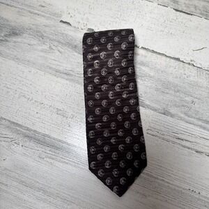 Ermenegildo Zegna Mens Silk Neck Tie Classic Brown Geo Floral Silk ITALY‎
